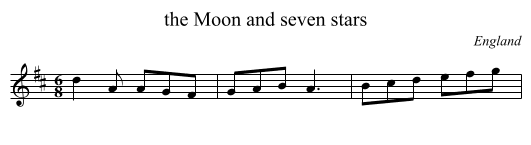 the Moon and seven stars - staff notation