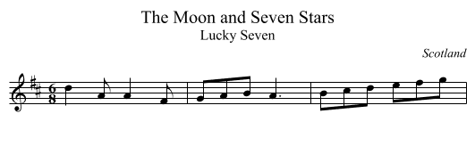 The Moon and Seven Stars - staff notation