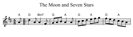 The Moon and Seven Stars - staff notation