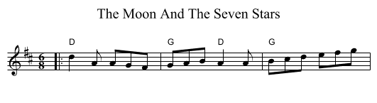 The Moon And The Seven Stars - staff notation