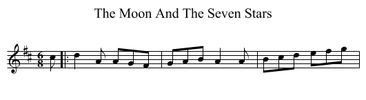 The Moon And The Seven Stars - staff notation