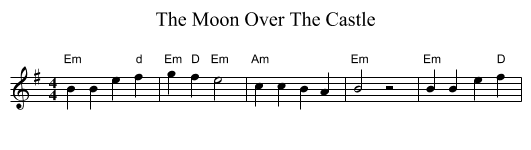 The Moon Over The Castle - staff notation
