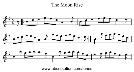 The Moon Rise - staff notation