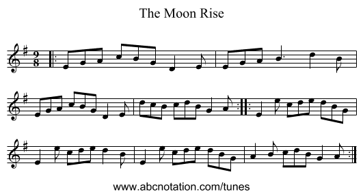 The Moon Rise - staff notation