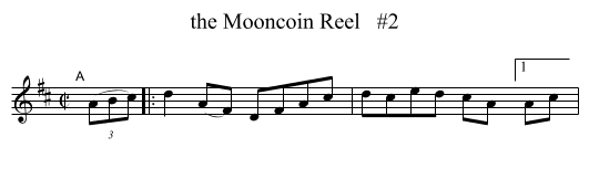 the Mooncoin Reel   #2 - staff notation