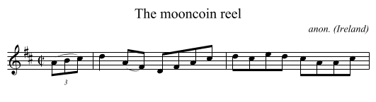 The mooncoin reel - staff notation