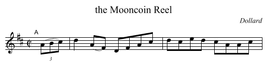the Mooncoin Reel - staff notation