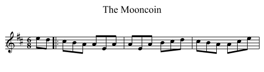 The Mooncoin - staff notation