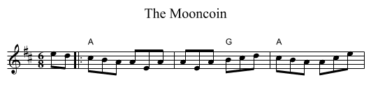 The Mooncoin - staff notation