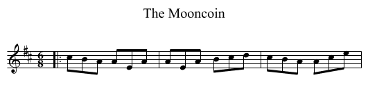 The Mooncoin - staff notation