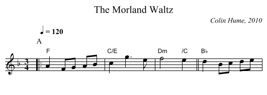The Morland Waltz - staff notation