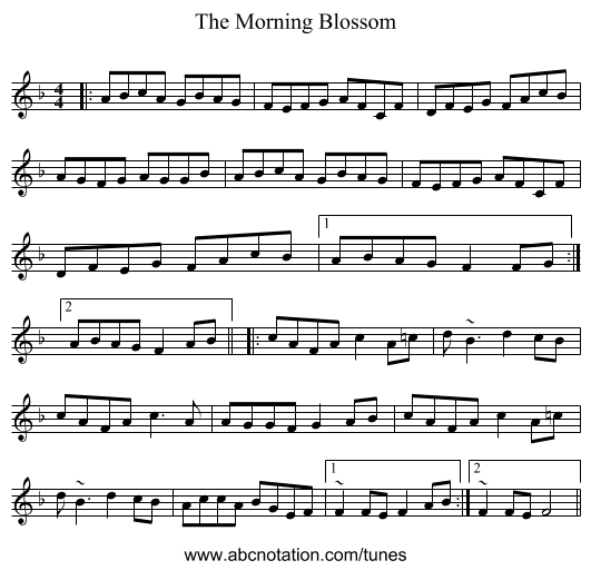 The Morning Blossom - staff notation