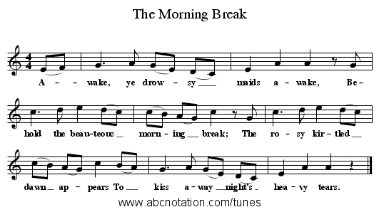 The Morning Break - staff notation