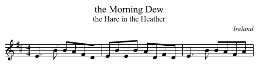 the Morning Dew - staff notation