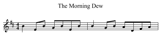The Morning Dew - staff notation