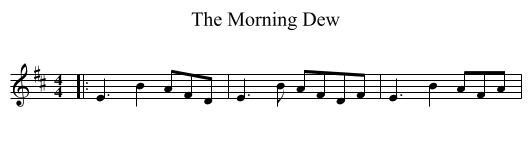 The Morning Dew - staff notation