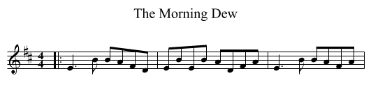 The Morning Dew - staff notation