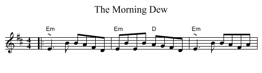 The Morning Dew - staff notation