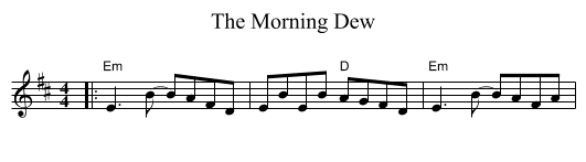 The Morning Dew - staff notation