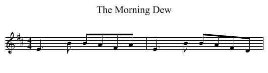 The Morning Dew - staff notation