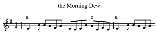 the Morning Dew - staff notation