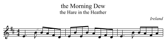 the Morning Dew - staff notation