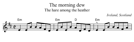 The morning dew - staff notation