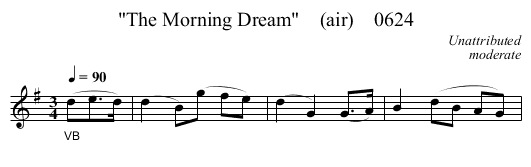 The Morning Dream    (air)    0624 - staff notation