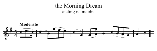 the Morning Dream - staff notation