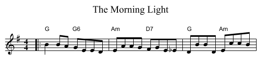 The Morning Light - staff notation