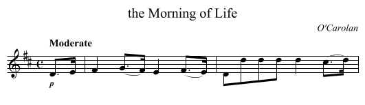 the Morning of Life - staff notation