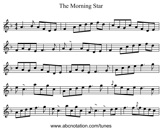 The Morning Star - staff notation
