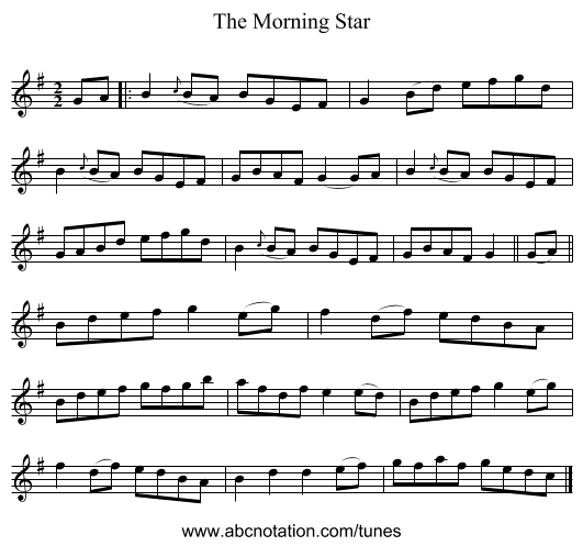 The Morning Star - staff notation