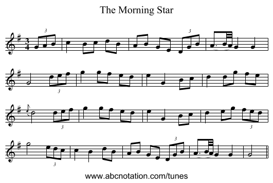 The Morning Star - staff notation