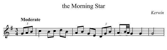 the Morning Star - staff notation