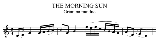 THE MORNING SUN - staff notation