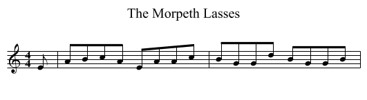The Morpeth Lasses - staff notation