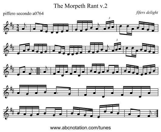 The Morpeth Rant v.2 - staff notation