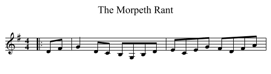 The Morpeth Rant - staff notation