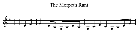 The Morpeth Rant - staff notation
