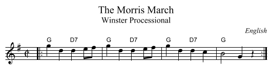 The Morris March - staff notation