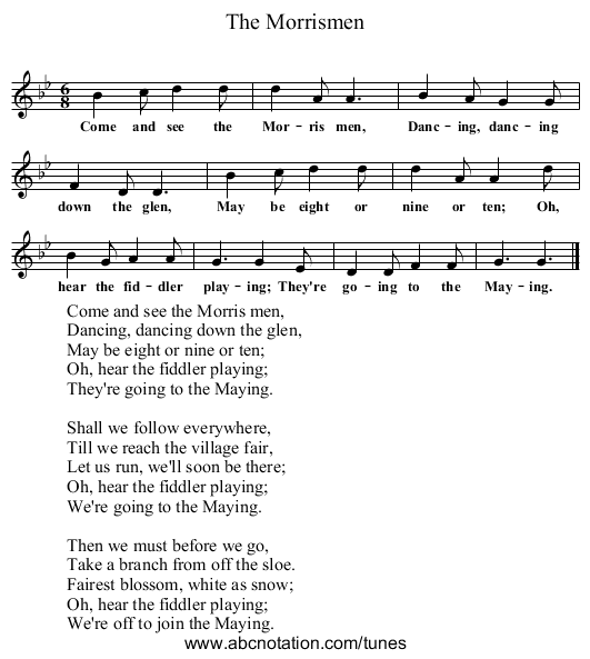 The Morrismen - staff notation