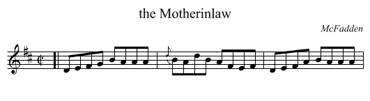 the Motherinlaw - staff notation