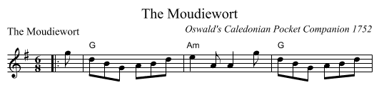 The Moudiewort - staff notation