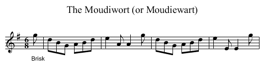 The Moudiwort (or Moudiewart) - staff notation