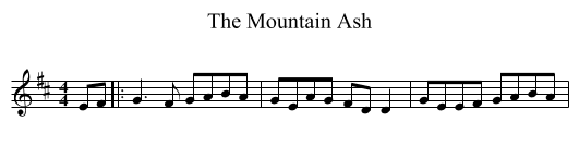 The Mountain Ash - staff notation