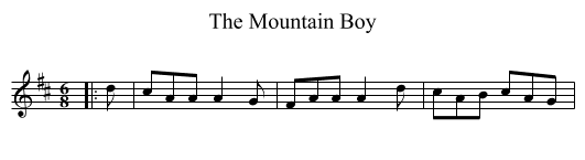 The Mountain Boy - staff notation