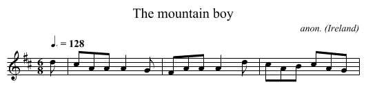 The mountain boy - staff notation