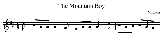 The Mountain Boy - staff notation