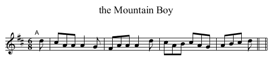 the Mountain Boy - staff notation